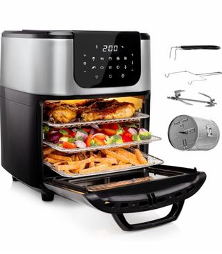 Freidora de aire con accesorios