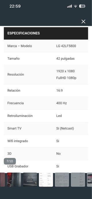 Smart TV LG 42 Wifi