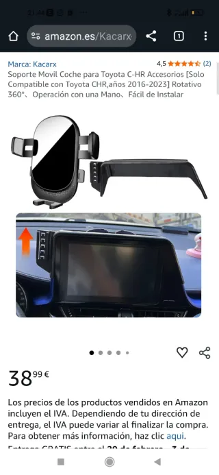 Adaptador Móvil Pantalla Toyota C-HR Nuevo