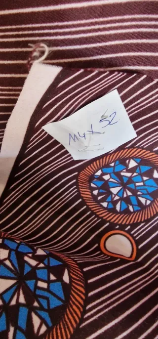 Tela africana marrón y naranja 114x52cm