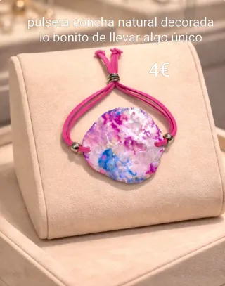 Pulsera concha natural decorada