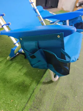 2 Sillas de Playa Plegable Ajustable 4 Posiciones