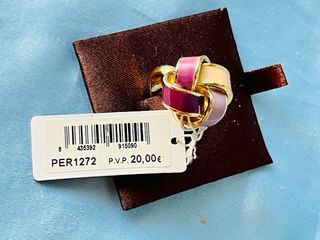 Anillo Pertegaz Nudo Dorado Esmaltado