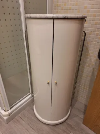 Mueble baño giratorio redondo cristal