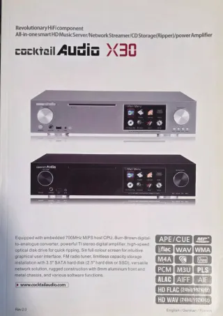 Cocktail Audio X30 Reproductor Red Negro