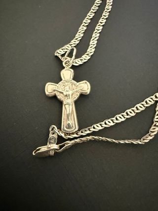 Cadena Plata 925 Italy con Colgante Cruz
