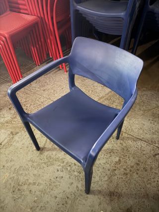 Sillas de plástico apilables azules OFERTA!!