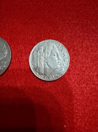 2 Monete Italia 20 e 50 Centesimi 1942