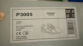 Zapatos de trabajo Workteam azul y amarillo