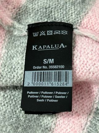 Jersey cuello alto rayas gris y rosa Talla M