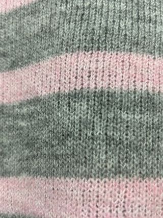 Jersey cuello alto rayas gris y rosa Talla M