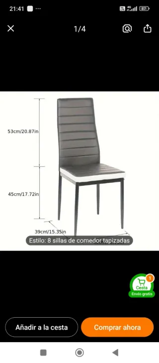 6 Sillas de Comedor Tapizadas