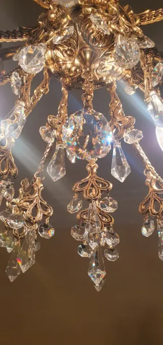 Lámpara araña vintage cristal Swarovski