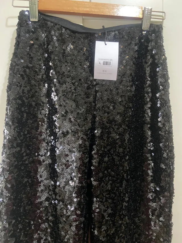 Pantalon de lentejuelas negro