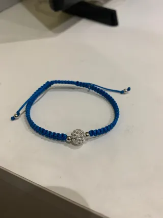 Pulsera Lotus Azul con Bola Brillante