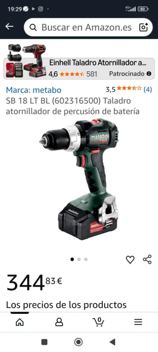 Taladro percutor Metabo SB 18 LT BL