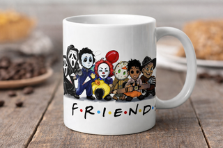 Taza Friends con diseño de terror