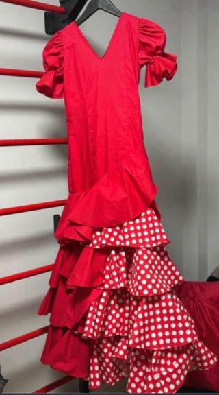 Vestido Flamenca niña Rojo con Lunares