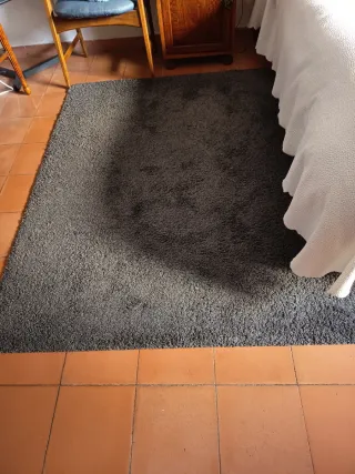 Tappeto corto in grigio