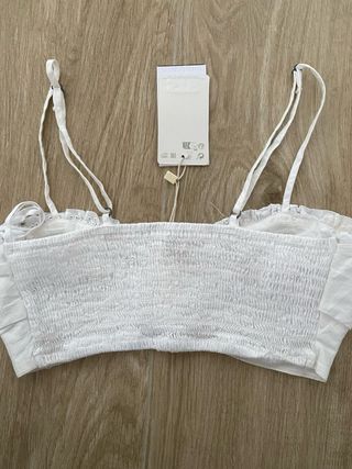 Top blanco bordado XS