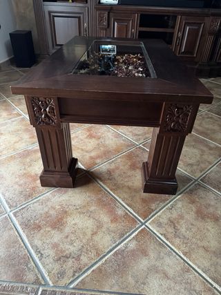 Mueble de salón completo madera oscura