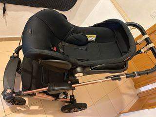 Carrito de bebé 3 en 1 negro y oro rosa