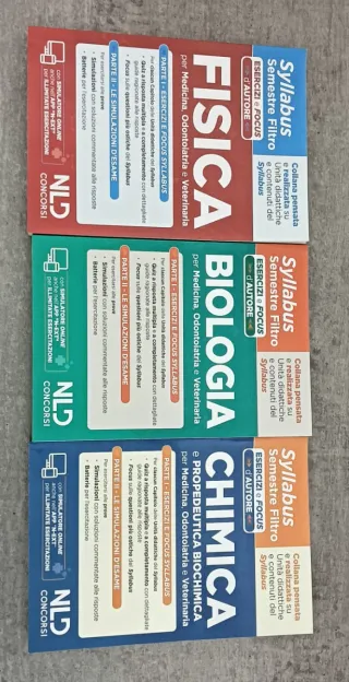 Libri fisica chimica biologia semestre filtro med