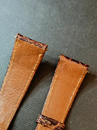 Correa 19.5 mm reloj de lagarto borgoña y dorado