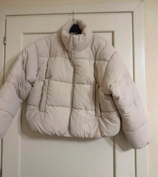 Piumino bomber beige