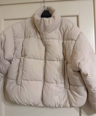 Piumino bomber beige