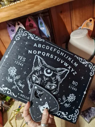 Tabla Ouija Gato Negro y Luna