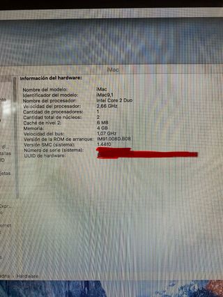 Imac Apple Plata 20 pulgadas