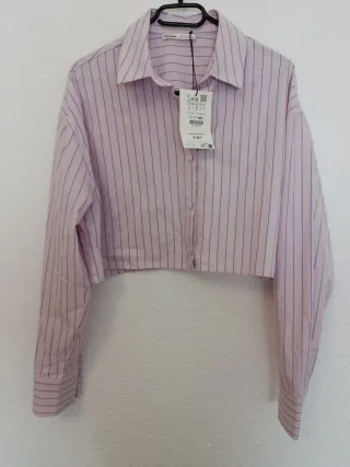 Camisa Pull&Bear rayas rosa y azul Talla L
