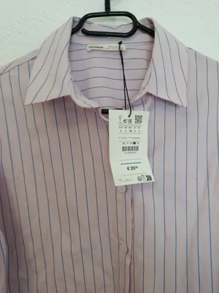 Camisa Pull&Bear rayas rosa y azul Talla L