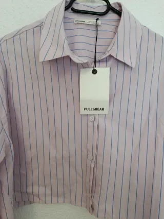 Camisa Pull&Bear rayas rosa y azul Talla L