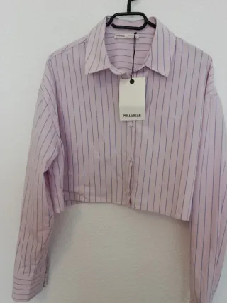 Camisa Pull&Bear rayas rosa y azul Talla L