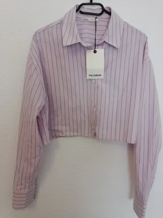 Camisa Pull&Bear rayas rosa y azul Talla L