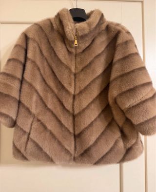 Pelliccia ecologica beige/marrone