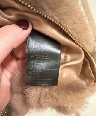 Pelliccia ecologica beige/marrone