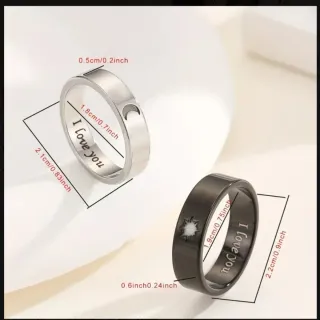 Anillos Sol y Luna I love you