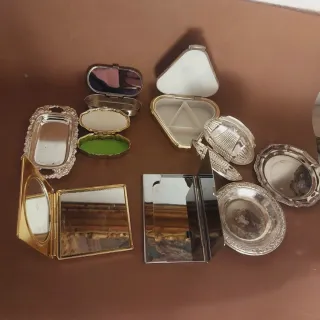 Pastilleros Espejos etc  plateados vintage lote