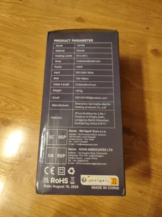 Manta Eléctrica 130x180cm Gris