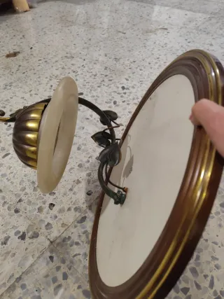 Lámpara de techo metal y marmol