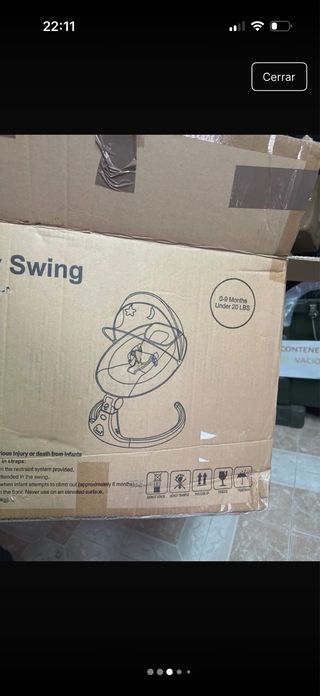 Hamaca eléctrica para bebé color rosa