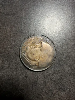 Moneta Italia MCMXLIII 20 Lire Mussolini