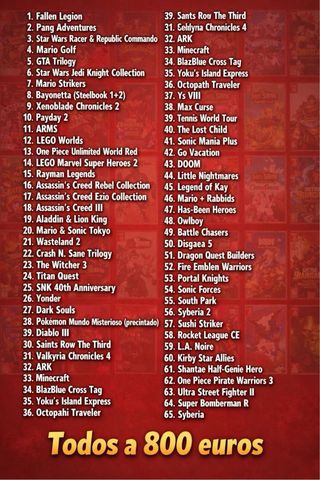 Nintendo Switch Lote Juegos Completo