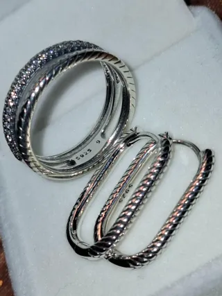 Conjunto em prata esterlina 925