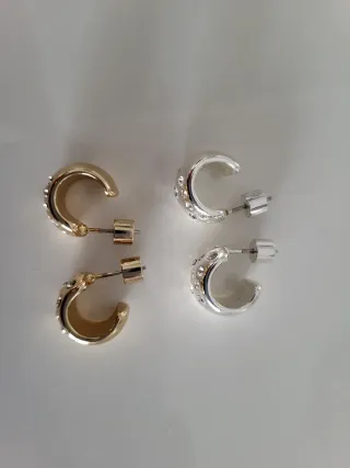 2 Pares Pendientes Brillantes