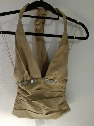 Top Zara Tostado Talla XS