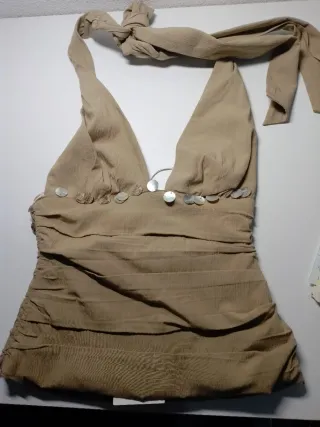 Top Zara Tostado Talla XS